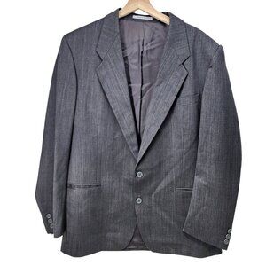 Yves Saint Laurent Mens Gray Blazer Pinstripes Size 48R‎ Wool Button Closure